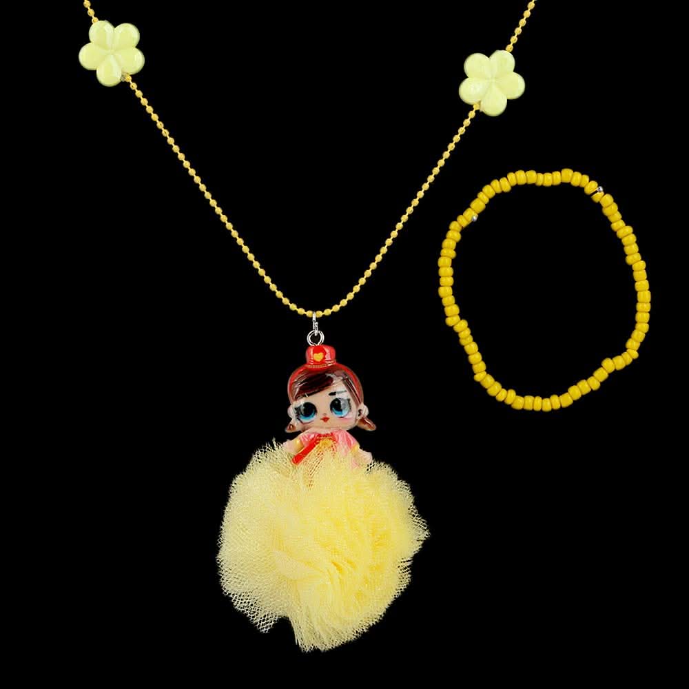 Girls Locket & Bracelet Set - Yellow, Kids, Jewellery Sets, Chase Value, Chase Value