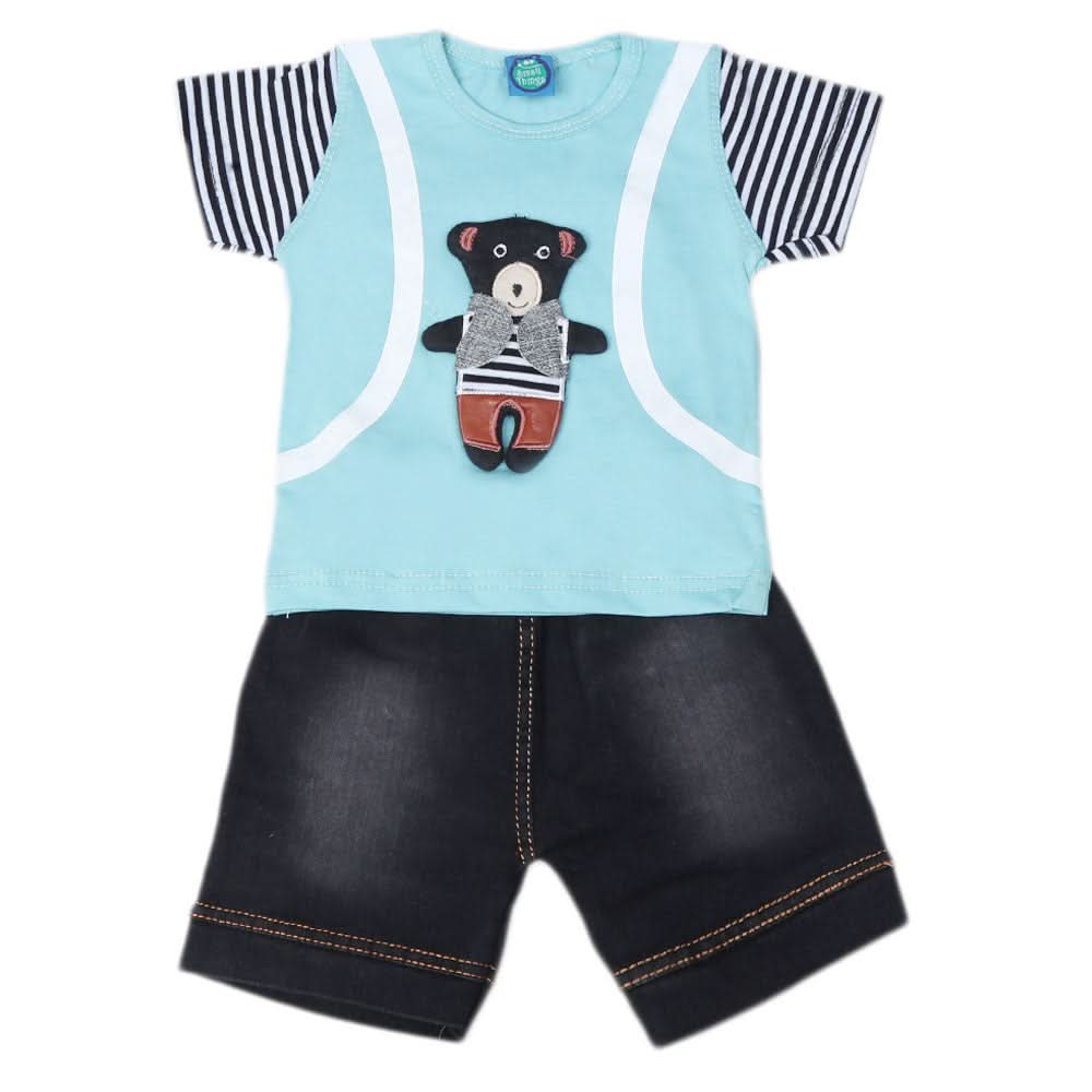 Newborn boys 2pcs Suit - cyan, Kids, NB Boys Sets And Suits, Chase Value, Chase Value