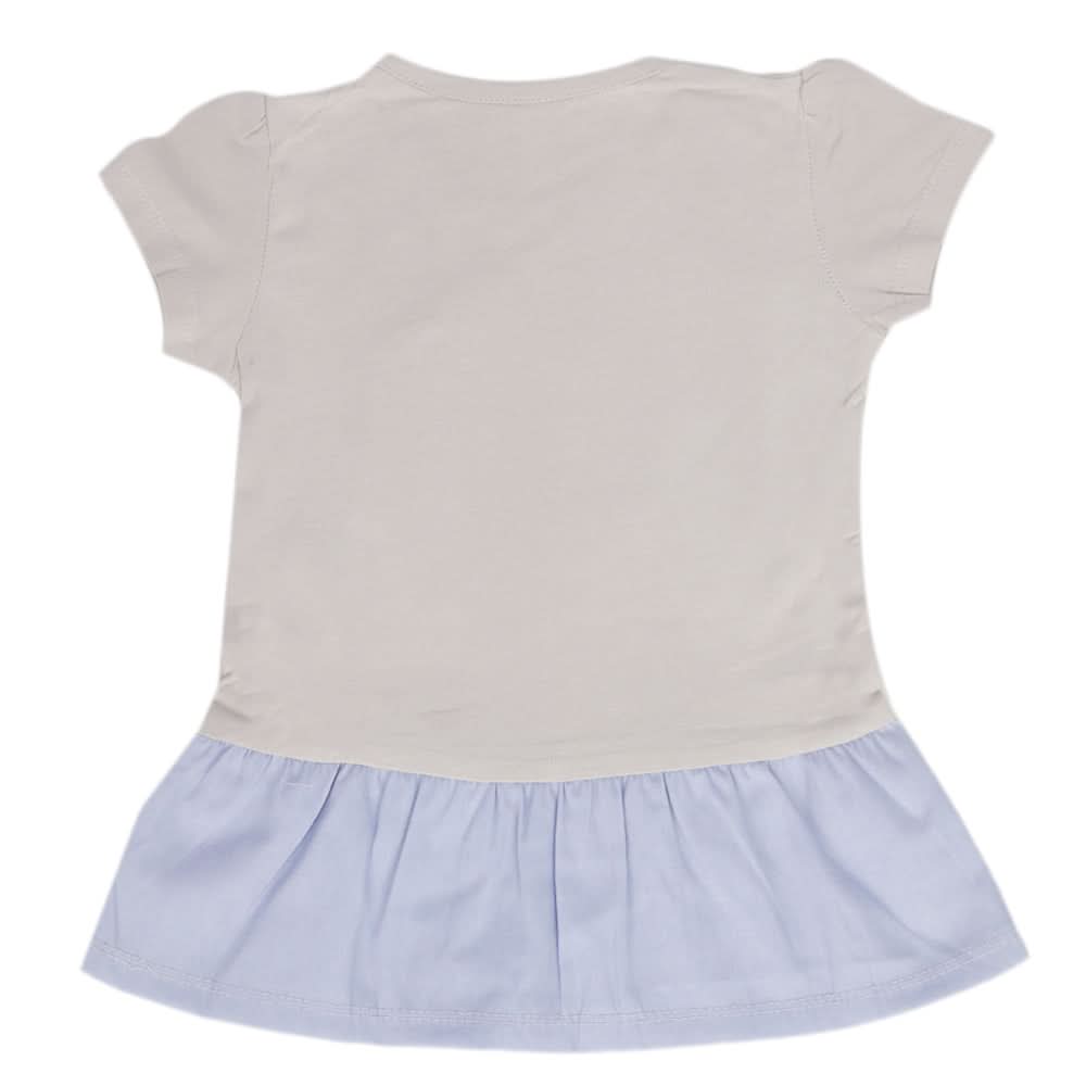 Girls Half Sleeves T-Shirt - Off White, Kids, Girls T-Shirts, Chase Value, Chase Value