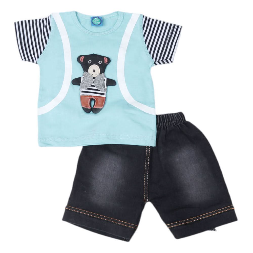 Newborn boys 2pcs Suit - cyan, Kids, NB Boys Sets And Suits, Chase Value, Chase Value