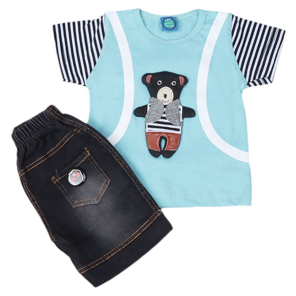 Newborn boys 2pcs Suit - cyan, Kids, NB Boys Sets And Suits, Chase Value, Chase Value