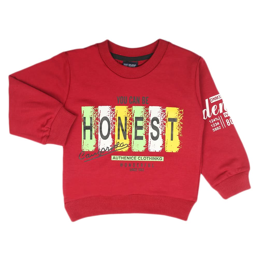Boys Terry Sweat Shirt - Maroon, Boys Hoodies & Sweat Shirts, Chase Value, Chase Value