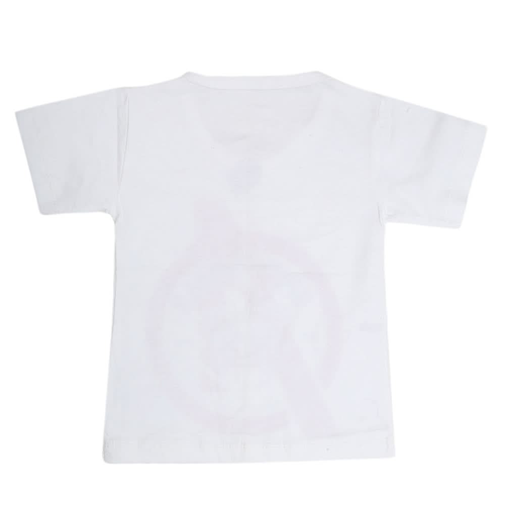 Boys Half Sleeves T-Shirt  - White, Kids, Boys T-Shirts, Chase Value, Chase Value