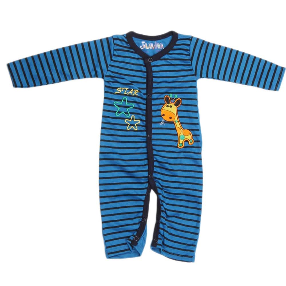 Newborn Boys Full Sleeves Romper - Blue, Kids, NB Boys Rompers, Chase Value, Chase Value