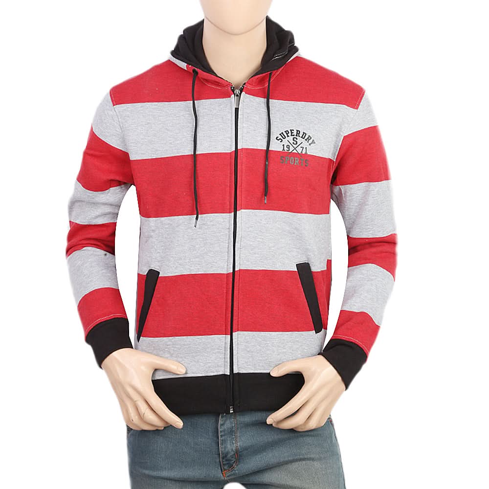 Men's Fleece Zip Jacket - Red, Men, Jackets and Hoodies, Chase Value, Chase Value