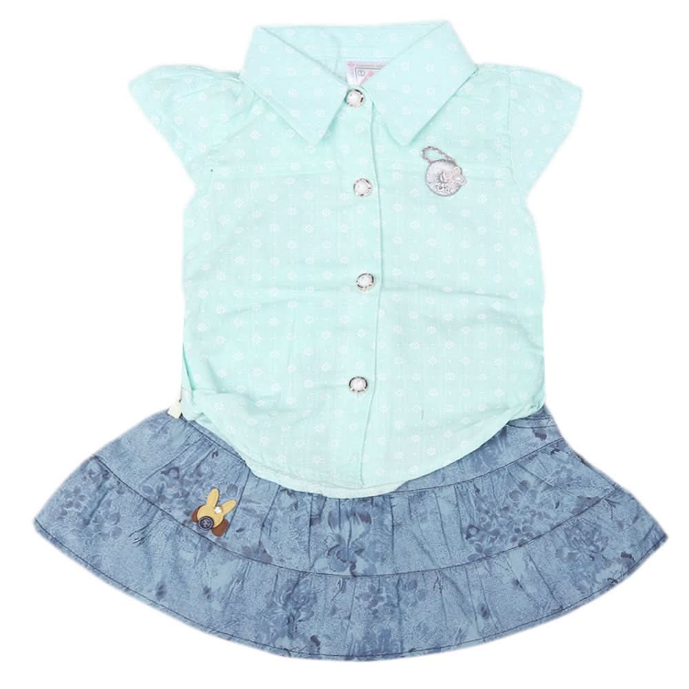 Newborn Girls 2pcs Suit - Cyan, Kids, NB Girls Sets And Suits, Chase Value, Chase Value