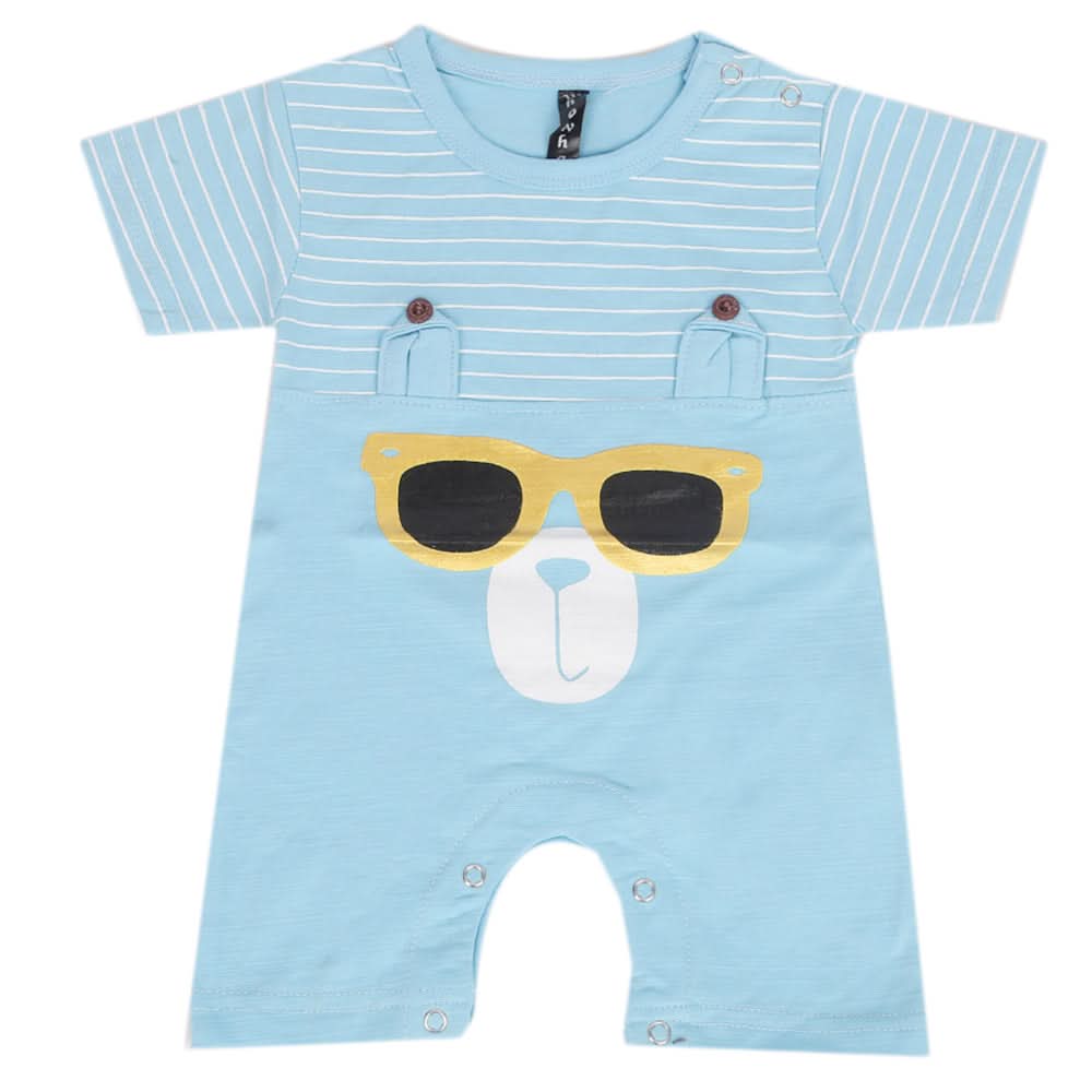 Newborn Boys Half Sleeves Romper - Light Blue, Kids, NB Boys Rompers, Chase Value, Chase Value