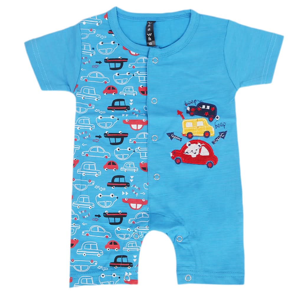 Newborn Boys Half Sleeves Romper - Blue, Kids, Newborn Boys Rompers, Chase Value, Chase Value