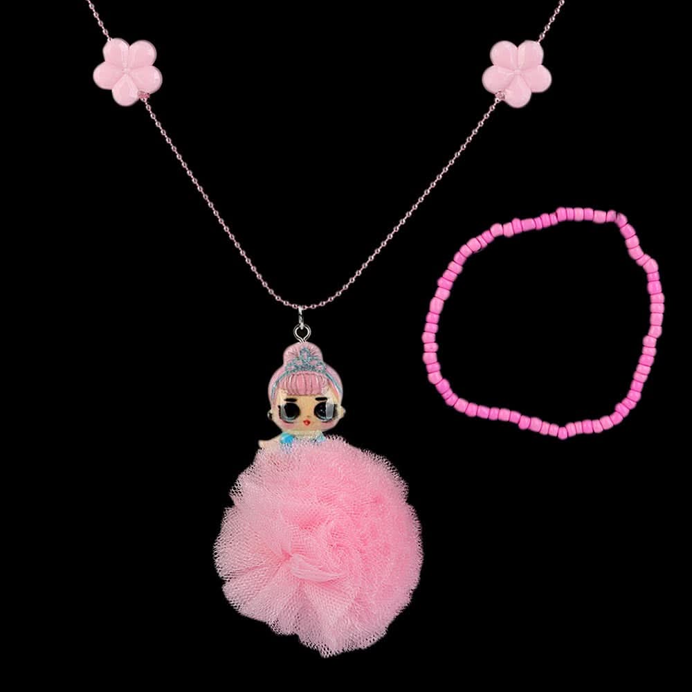 Girls Locket & Bracelet Set - Pink, Kids, Jewellery Sets, Chase Value, Chase Value