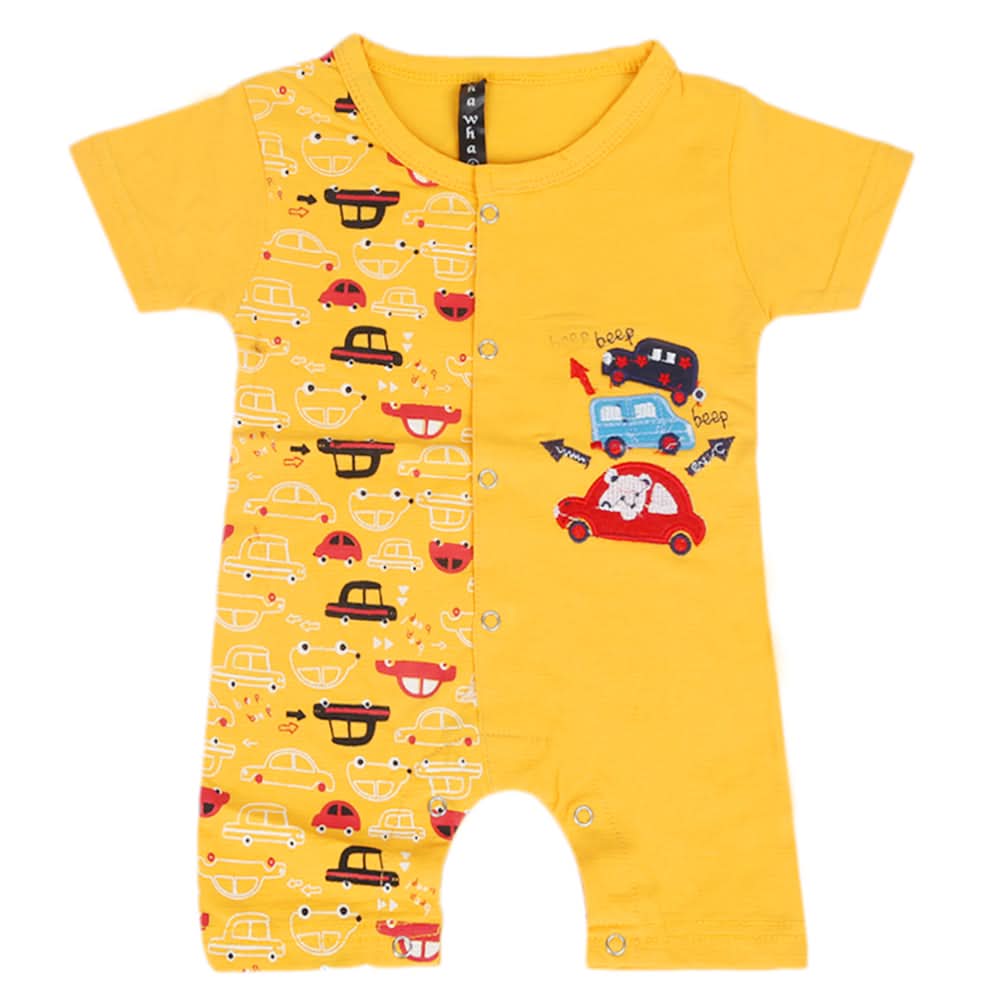 Newborn Boys Half Sleeves Romper - Yellow, Kids, Newborn Boys Rompers, Chase Value, Chase Value