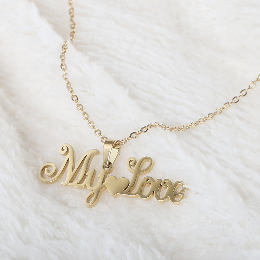 Name Locket Chain - Golden - (My❤️Love), Women, Chains & Lockets, Chase Value, Chase Value