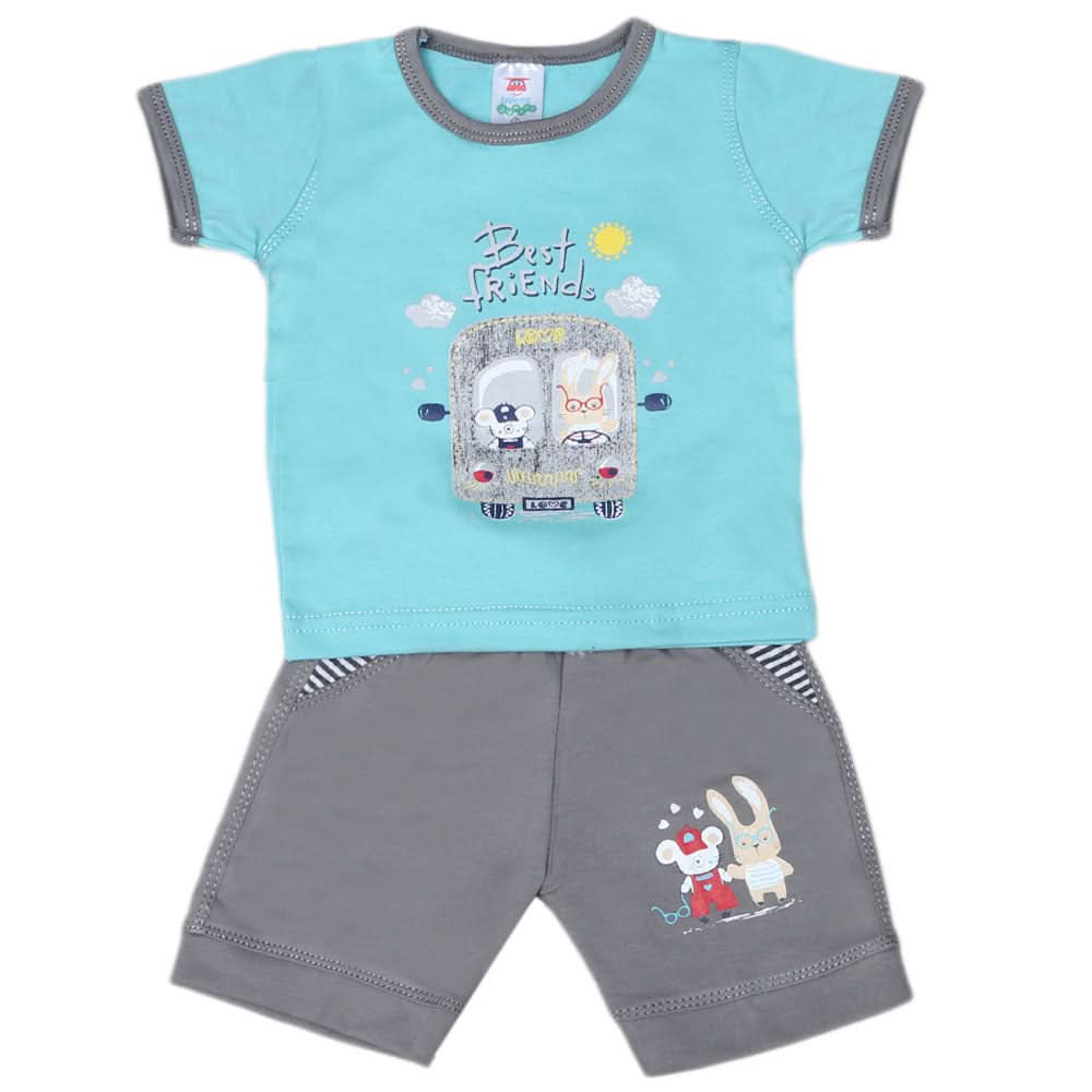 Newborn boys 2pcs Suit - Cyan, Kids, NB Boys Sets And Suits, Chase Value, Chase Value