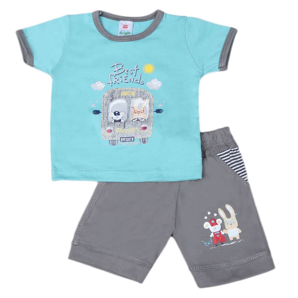 Newborn boys 2pcs Suit - Cyan, Kids, NB Boys Sets And Suits, Chase Value, Chase Value