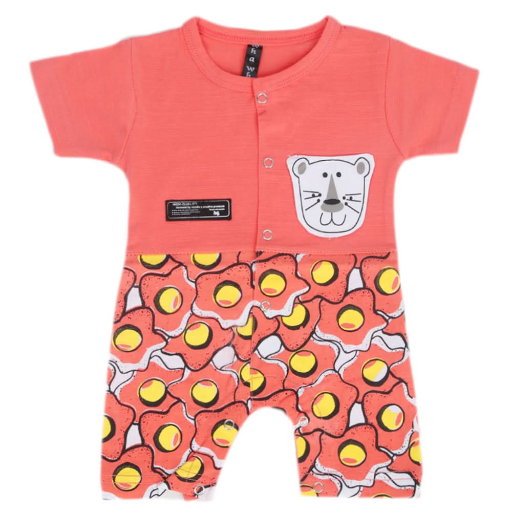 Newborn Boys Half Sleeves Romper - Peach, Kids, Newborn Boys Rompers, Chase Value, Chase Value