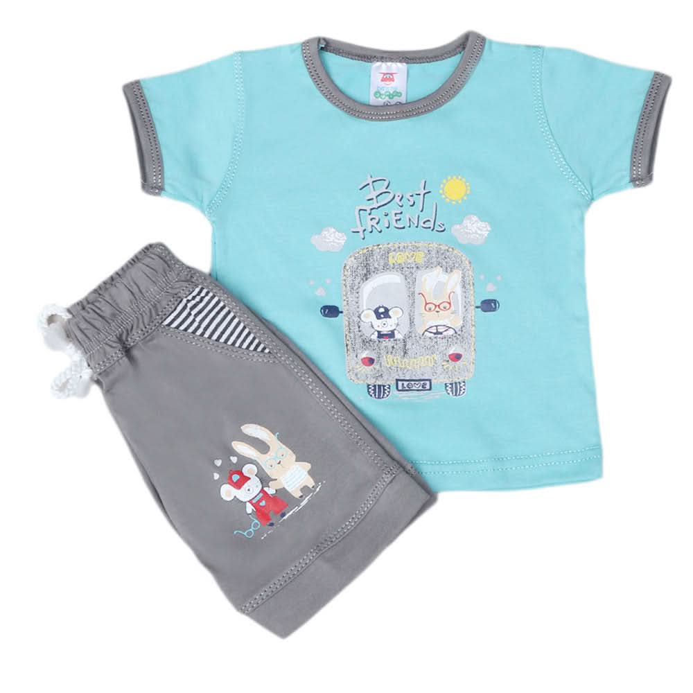 Newborn boys 2pcs Suit - Cyan, Kids, NB Boys Sets And Suits, Chase Value, Chase Value