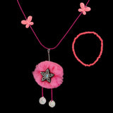 Girls Locket & Bracelet Set - Dark Pink, Kids, Jewellery Sets, Chase Value, Chase Value