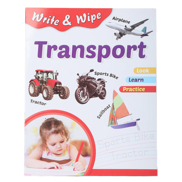 Write & Wipe - Transport, Kids, Kids Educational Books, 3 to 6 Years, Chase Value