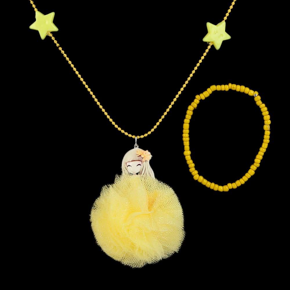 Girls Locket & Bracelet Set - Yellow, Kids, Jewellery Sets, Chase Value, Chase Value