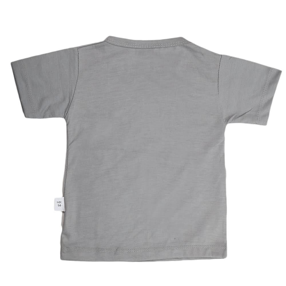 Boys Half Sleeves T-Shirt  - Light Grey, Kids, Boys T-Shirts, Chase Value, Chase Value