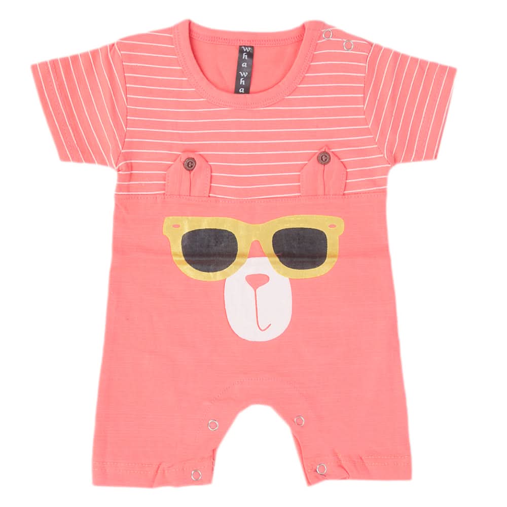 Newborn Boys Half Sleeves Romper - Peach, Kids, Newborn Boys Rompers, Chase Value, Chase Value