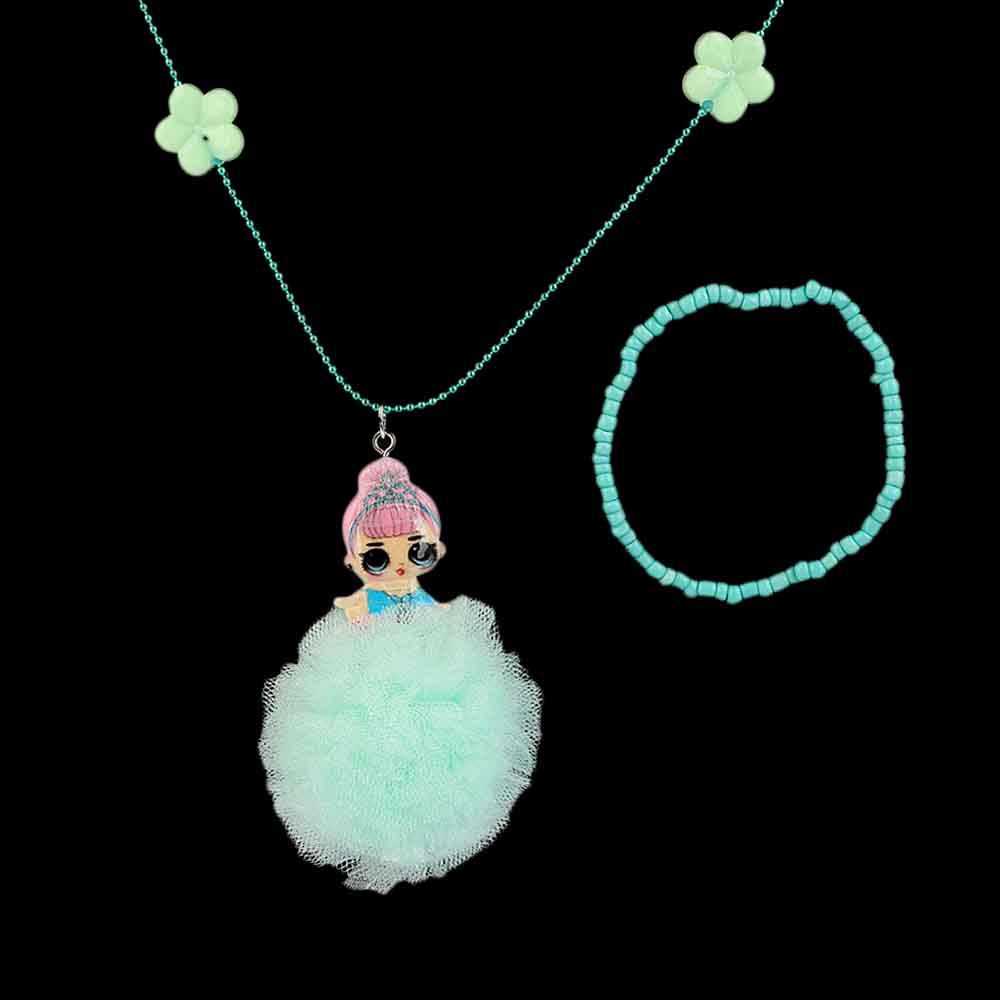 Girls Locket & Bracelet Set - Cyan, Kids, Jewellery Sets, Chase Value, Chase Value