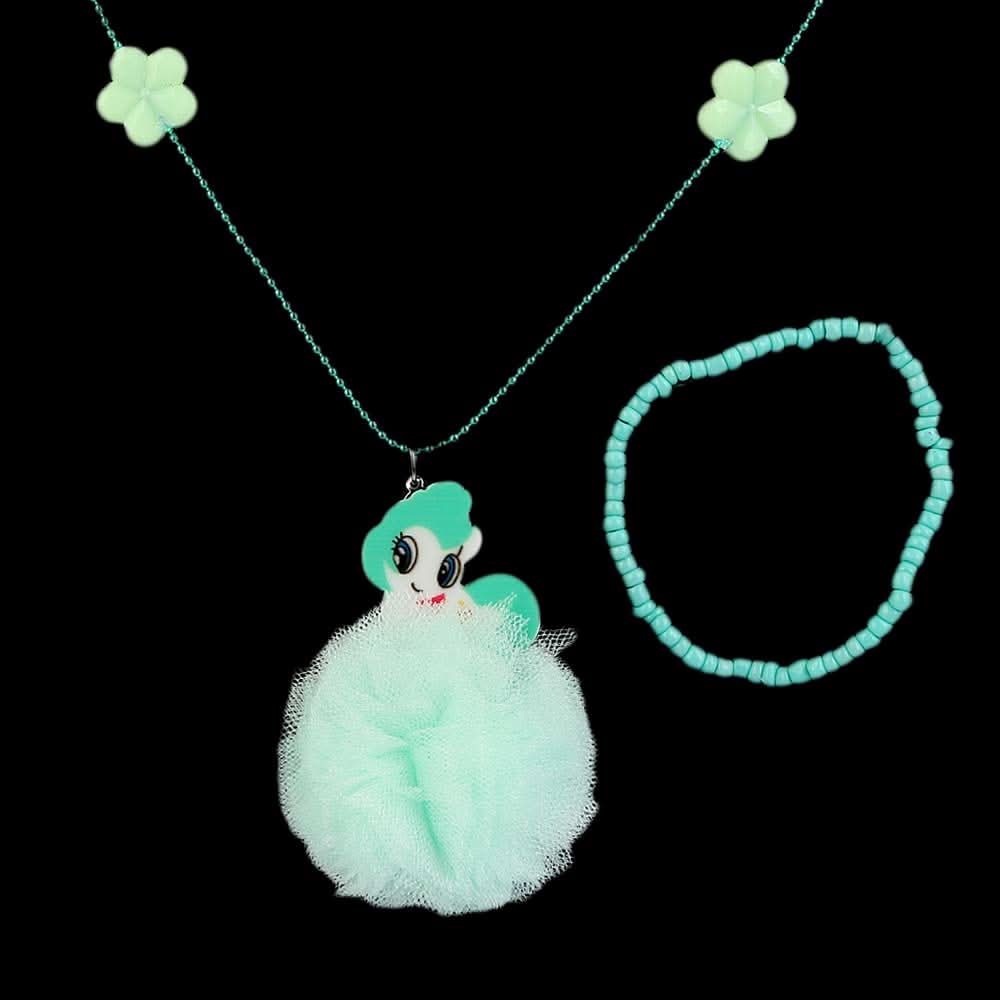 Girls Locket & Bracelet Set - Cyan, Kids, Jewellery Sets, Chase Value, Chase Value