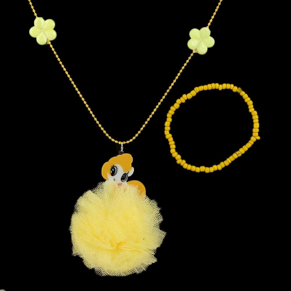 Girls Locket & Bracelet Set - Yellow, Kids, Jewellery Sets, Chase Value, Chase Value