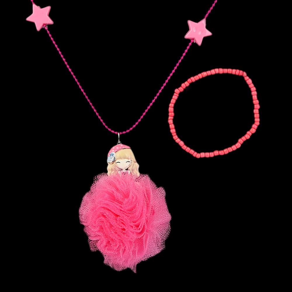 Girls Locket & Bracelet Set - Dark Pink, Kids, Jewellery Sets, Chase Value, Chase Value