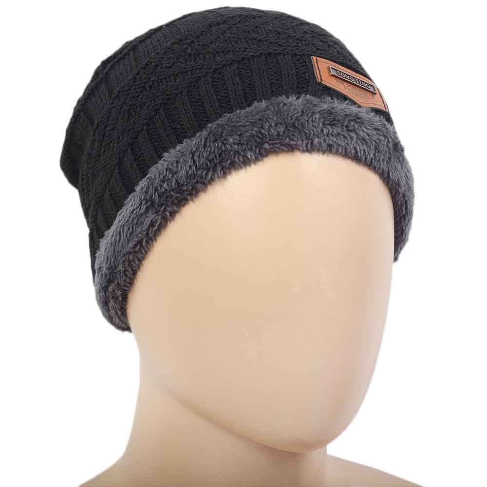 Men's Woolen Cap - Black, Men's Caps & Hats, Chase Value, Chase Value