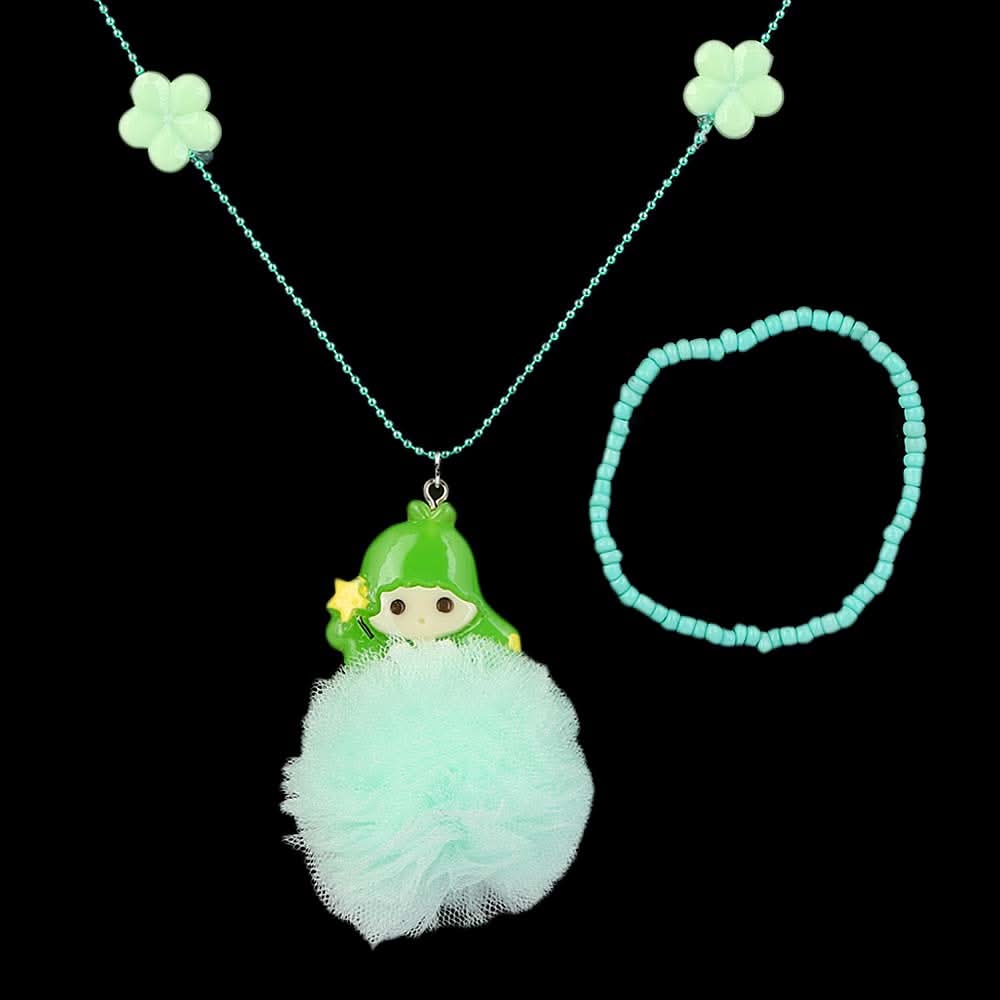 Girls Locket & Bracelet Set - Cyan, Kids, Jewellery Sets, Chase Value, Chase Value