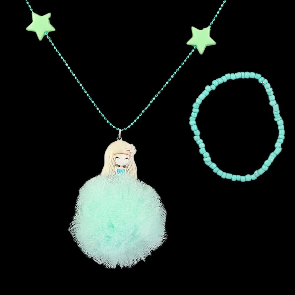 Girls Locket & Bracelet Set - Cyan, Kids, Jewellery Sets, Chase Value, Chase Value