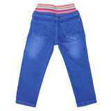 Girls Denim Embroidered Pant - Royal Blue, Kids, Girls Pants And Capri, Chase Value, Chase Value