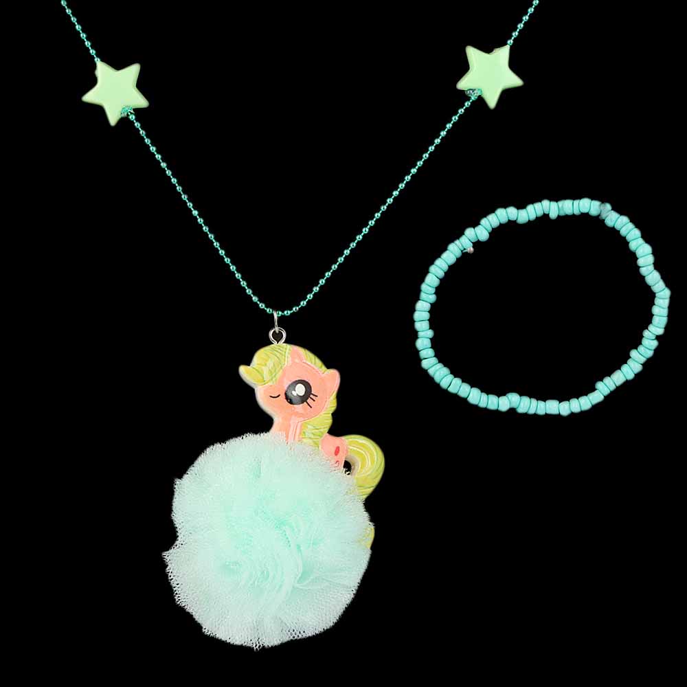 Girls Locket & Bracelet Set - Cyan, Kids, Jewellery Sets, Chase Value, Chase Value