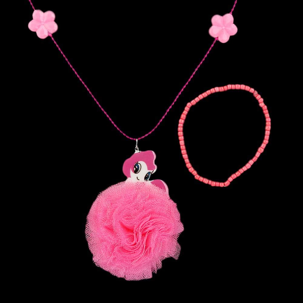 Girls Locket & Bracelet Set - Dark Pink, Kids, Jewellery Sets, Chase Value, Chase Value