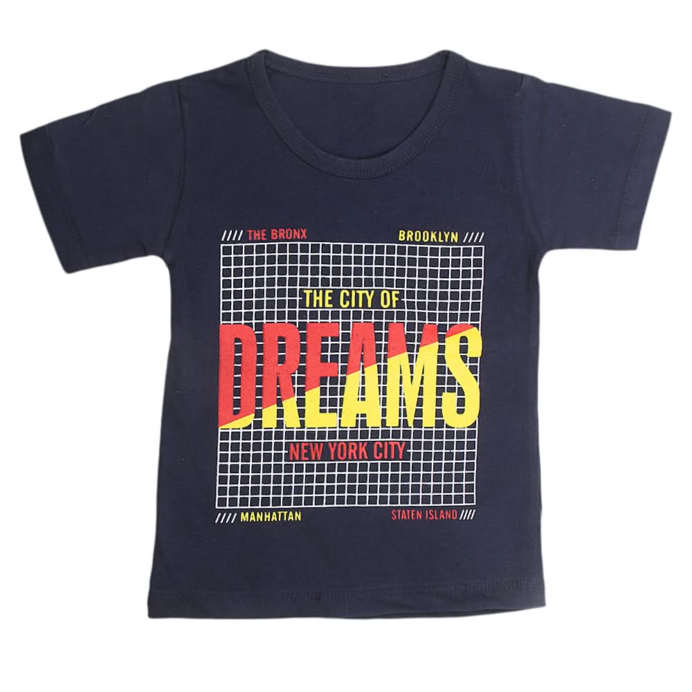 Boys Half Sleeves T-Shirt  - Navy Blue, Kids, Boys T-Shirts, Chase Value, Chase Value