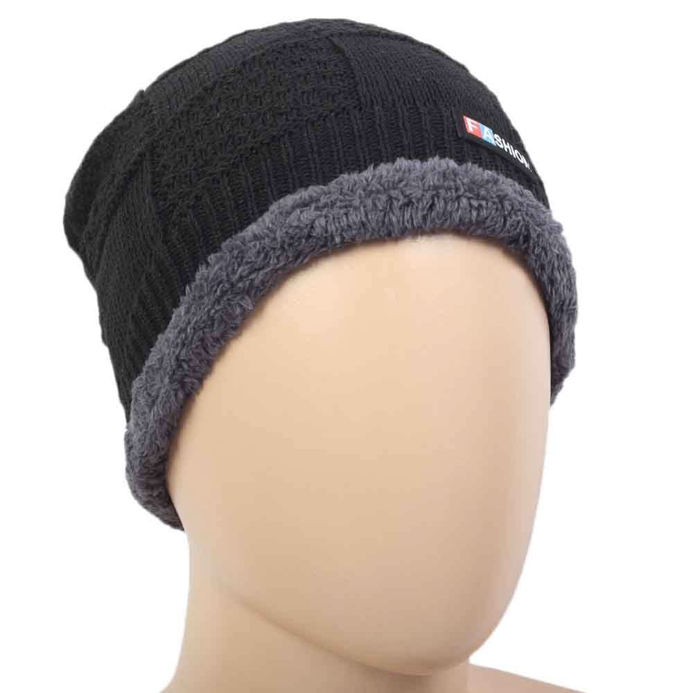 Men's Woolen Cap - Black, Men's Caps & Hats, Chase Value, Chase Value