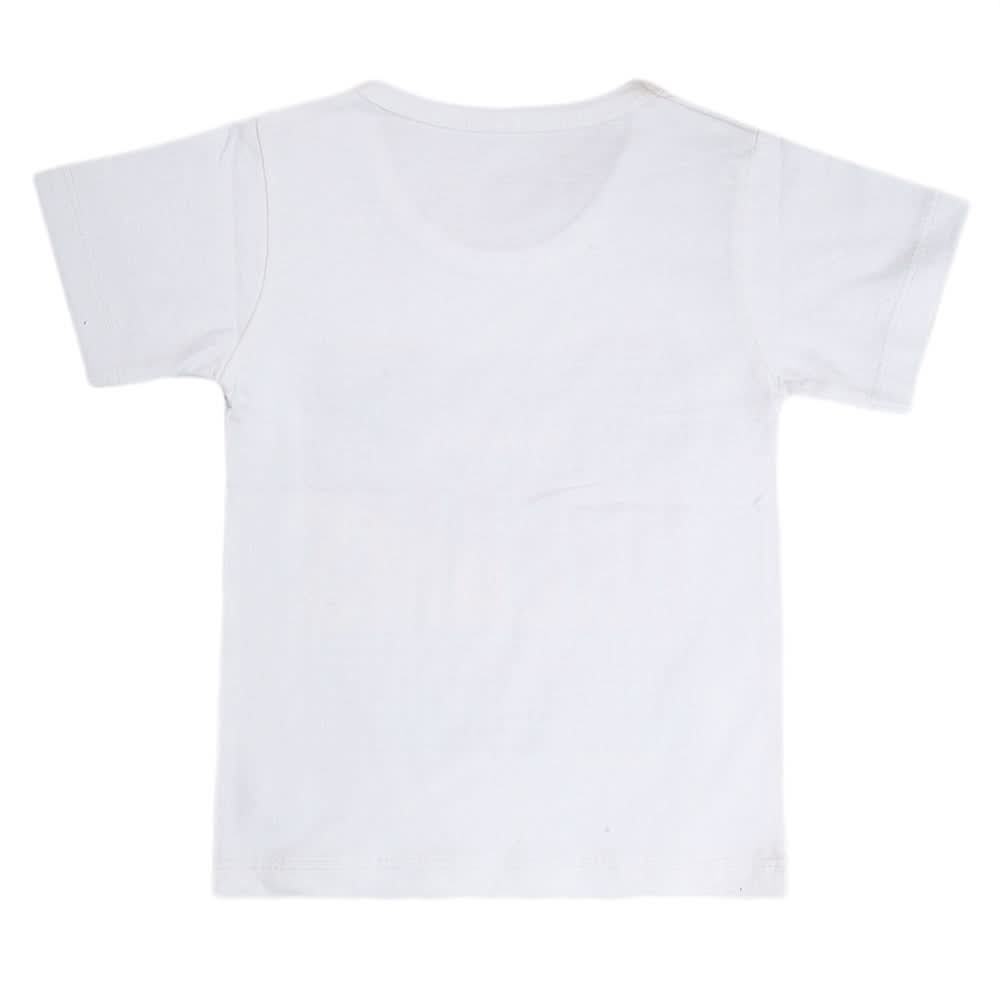 Boys Half Sleeves T-Shirt  - White, Kids, Boys T-Shirts, Chase Value, Chase Value
