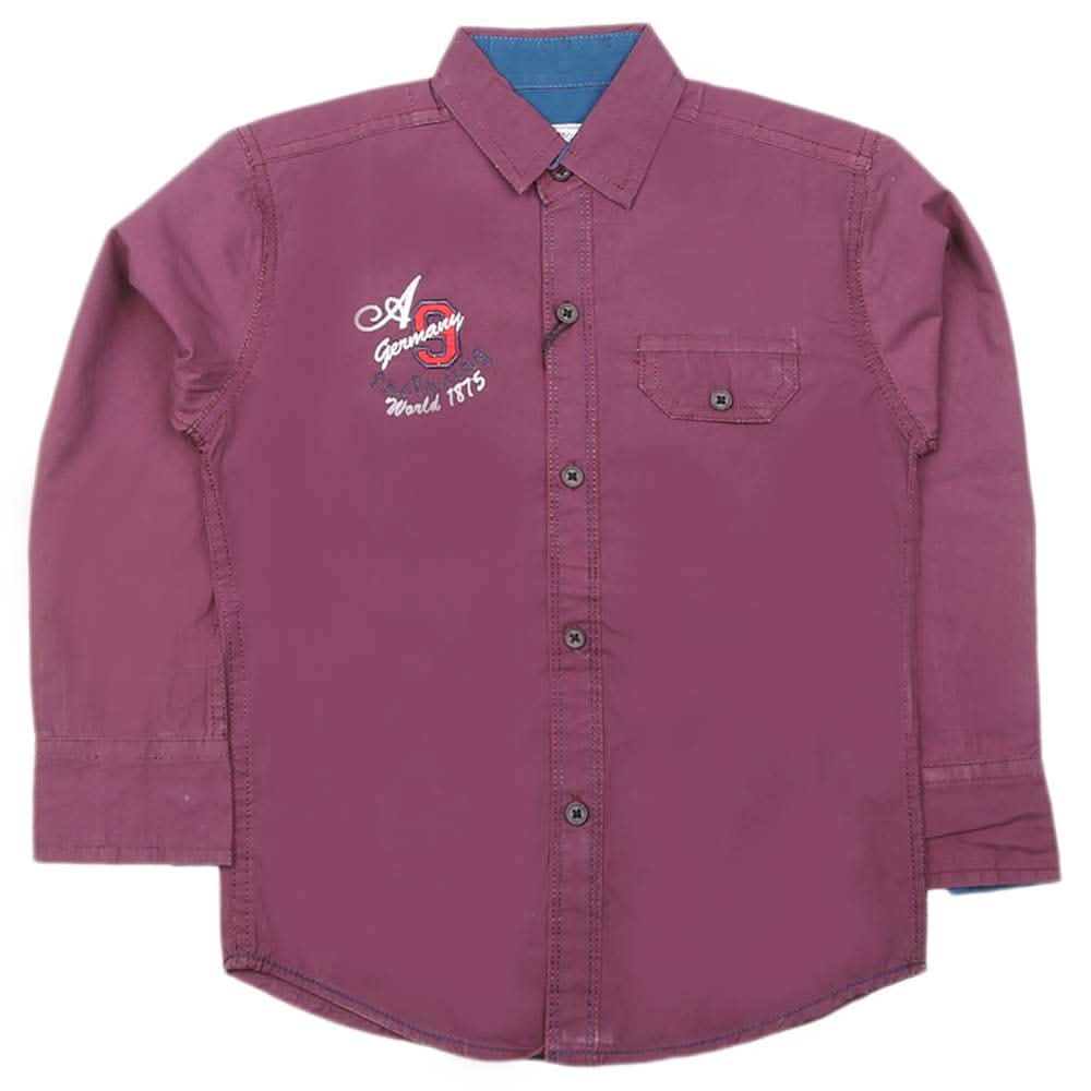 Boys Full Sleeves Casual Shirt - Purple, Kids, Boys Shirts, Chase Value, Chase Value