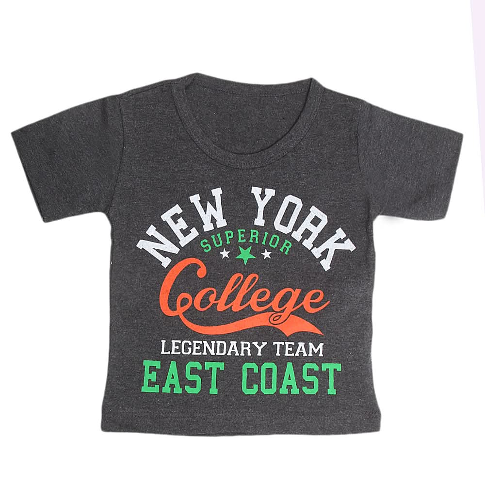 Boys Half Sleeves T-Shirt  - Dark Grey, Kids, Boys T-Shirts, Chase Value, Chase Value