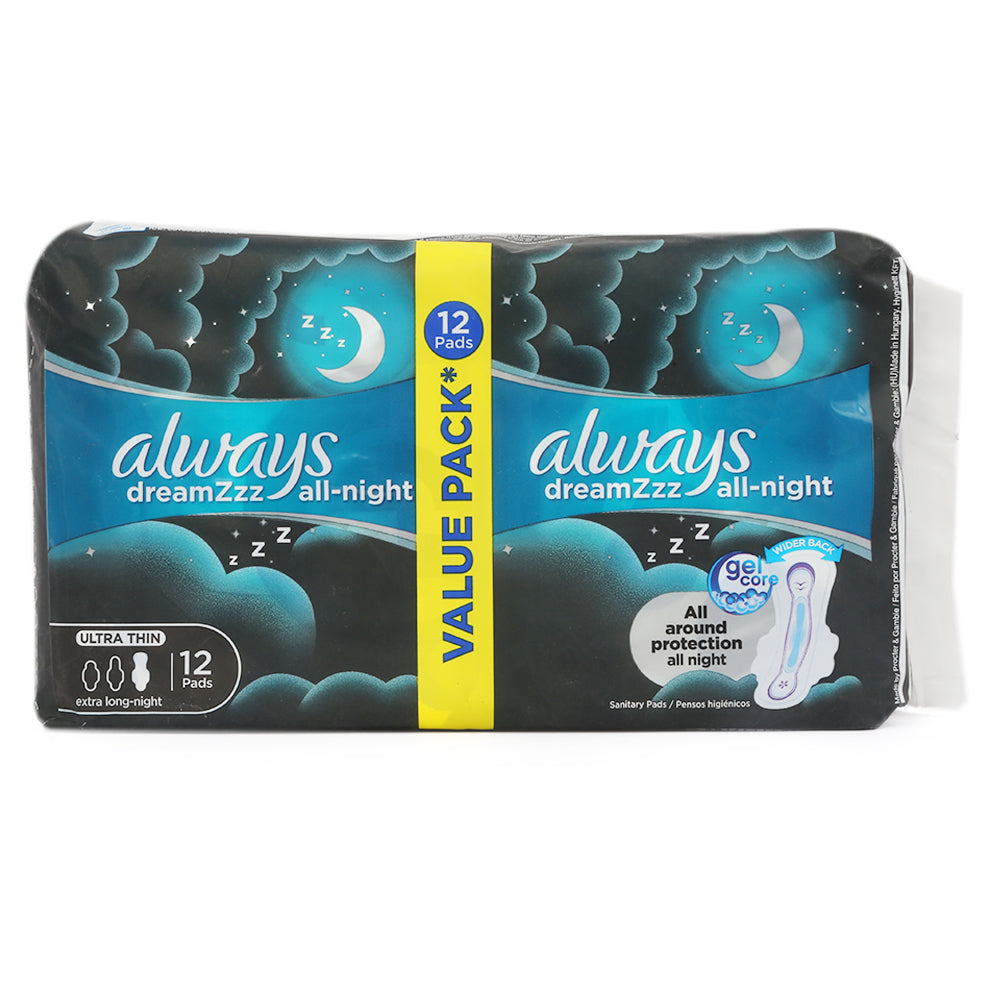 Always Night Ultra-Thin Extra Long 12Pcs, Beauty & Personal Care, Sanitory Napkins, Always, Chase Value