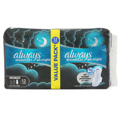 Always Night Ultra-Thin Extra Long 12Pcs, Beauty & Personal Care, Sanitory Napkins, Always, Chase Value