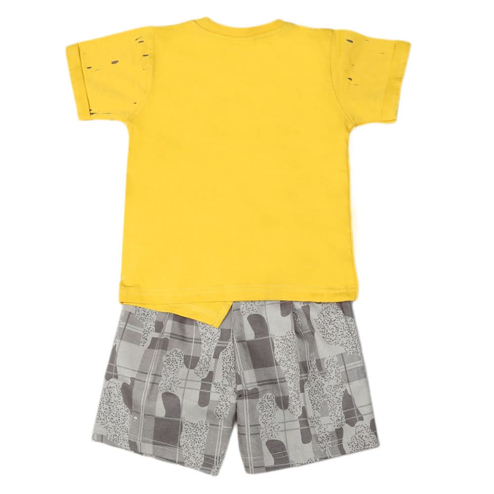 Boys Half Sleeves Suit 6B-43 - Yellow, Kids, Boys Sets And Suits, Chase Value, Chase Value