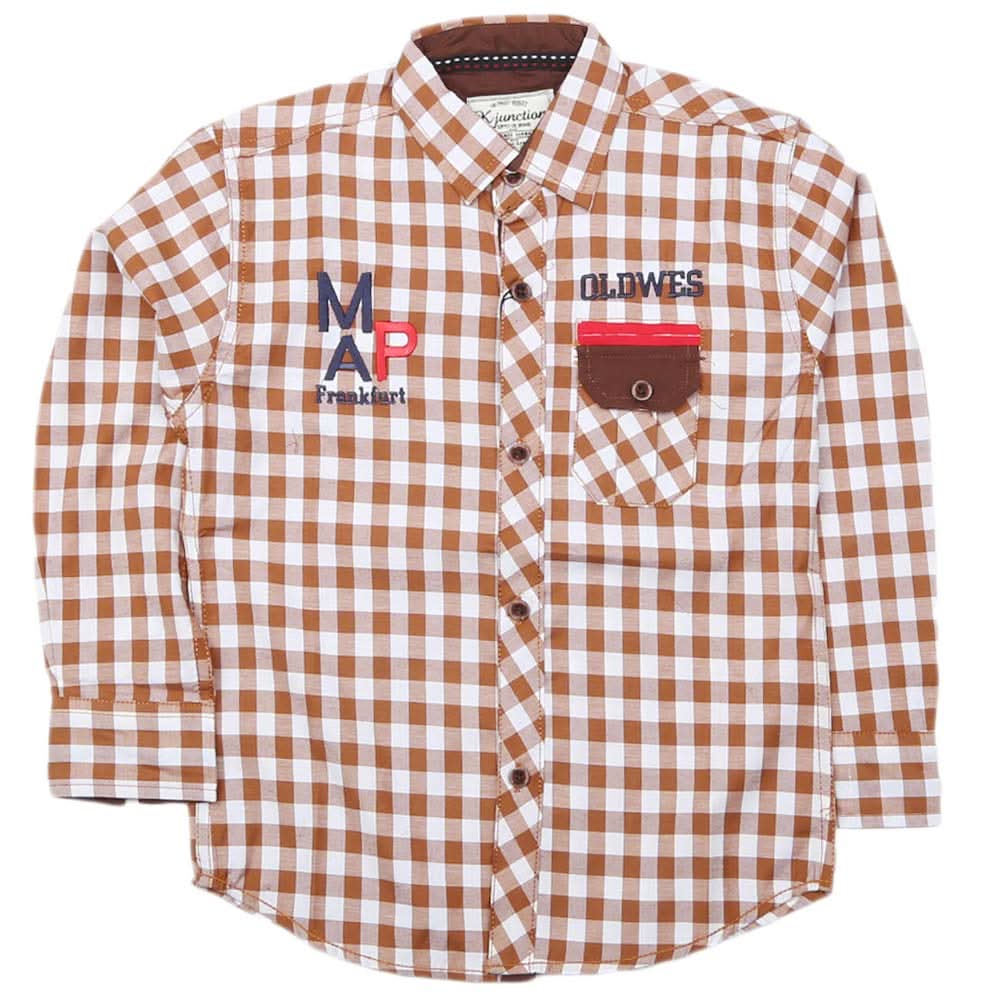 Boys Full Sleeves Casual Shirt - Brown, Kids, Boys Shirts, Chase Value, Chase Value