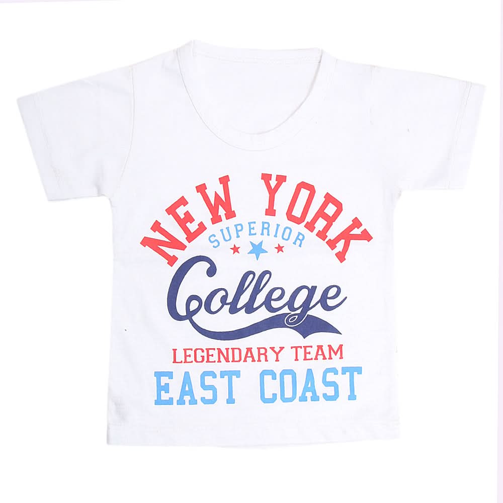 Boys Half Sleeves T-Shirt  - White, Kids, Boys T-Shirts, Chase Value, Chase Value