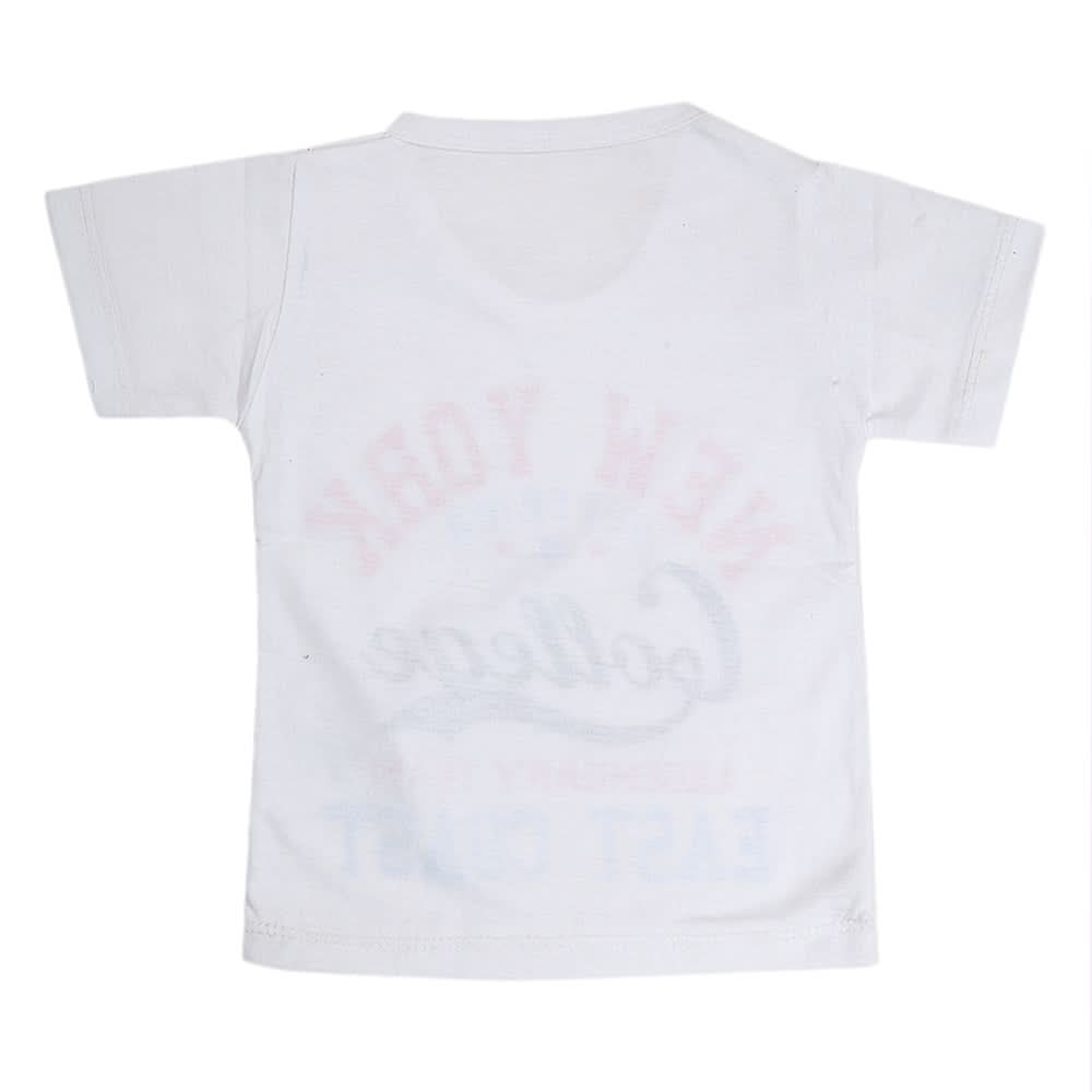 Boys Half Sleeves T-Shirt  - White, Kids, Boys T-Shirts, Chase Value, Chase Value