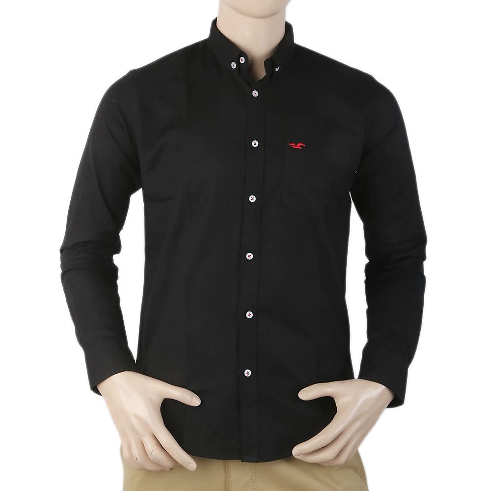 Men's Casual Branded Shirt - Black, Men, Shirts, Chase Value, Chase Value
