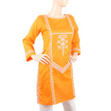 Women's Embroidered Kurti - Orange, Women, Ready Kurtis, Chase Value, Chase Value