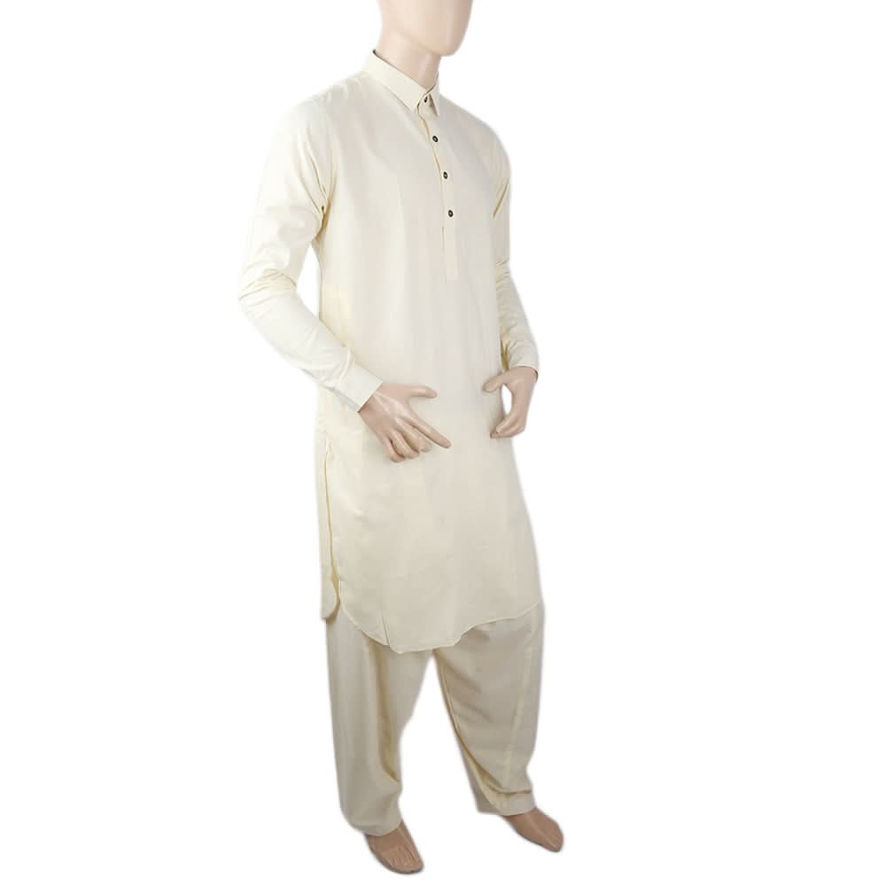 Men's Mashriq Slim Fit Shalwar Kameez - Cream, Men, Shalwar Kameez, Chase Value, Chase Value