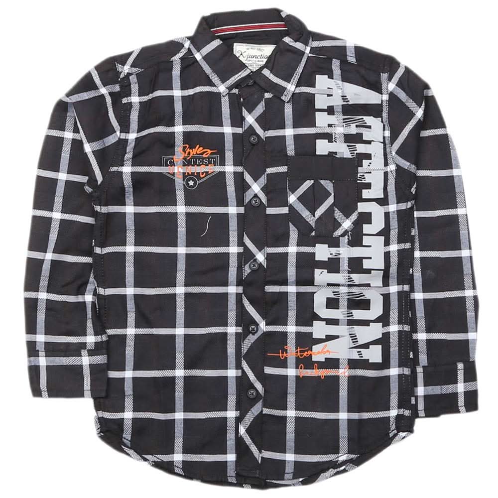 Boys Full Sleeves Casual Shirt - Black, Kids, Boys Shirts, Chase Value, Chase Value