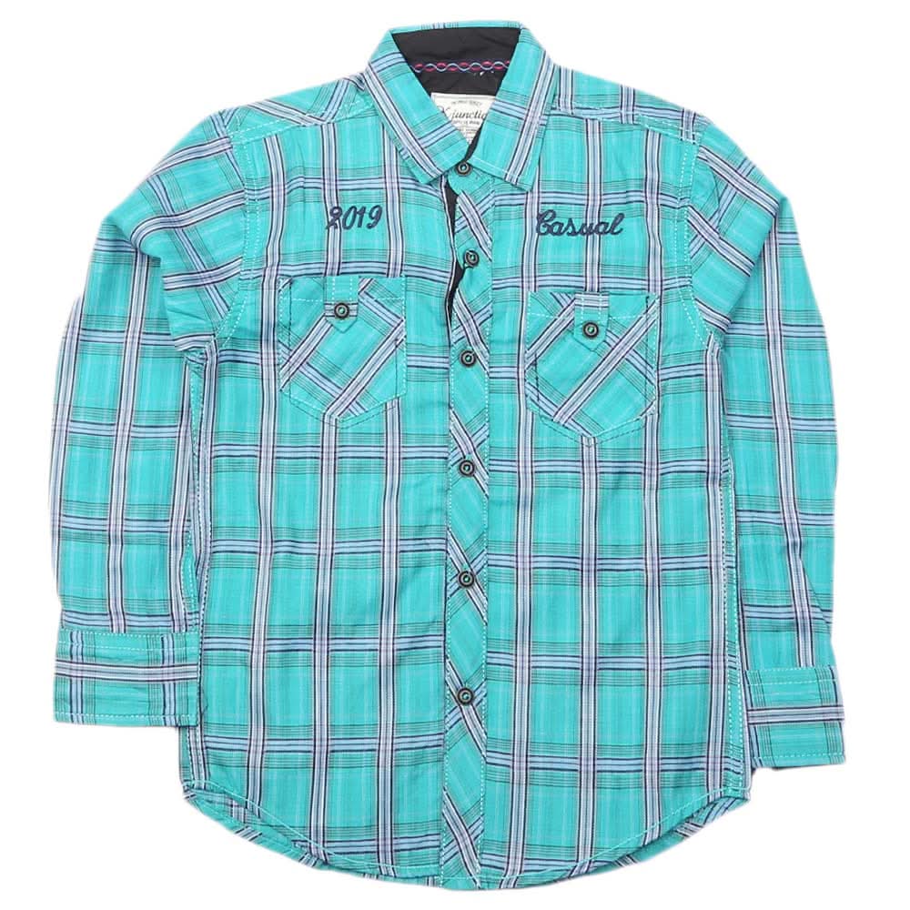 Boys Full Sleeves Casual Shirt - Green, Kids, Boys Shirts, Chase Value, Chase Value